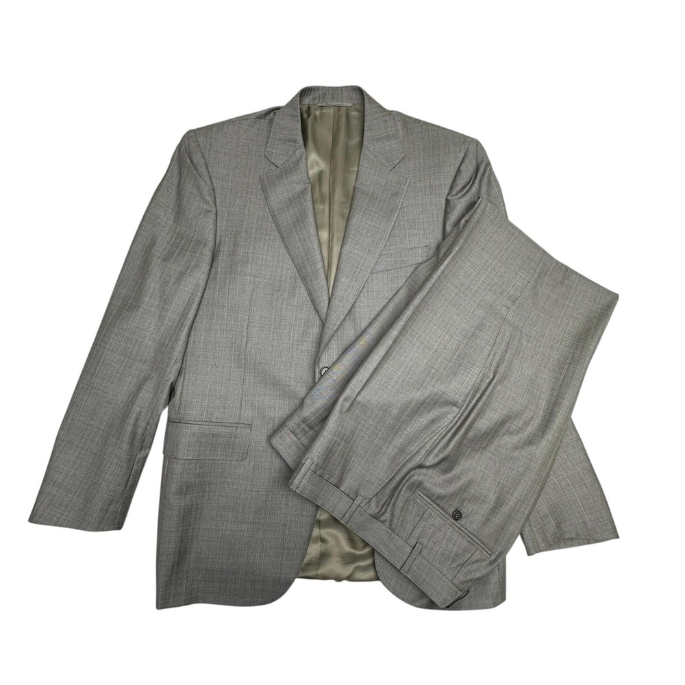 Canali Suit Mens EU 50 34x30 Gray Wool Striped 2 Piece Jacket Pants Made Italy